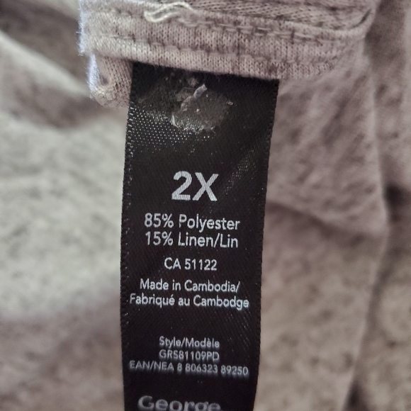 Gray v-neck plus sized tank - Picture 3 of 3